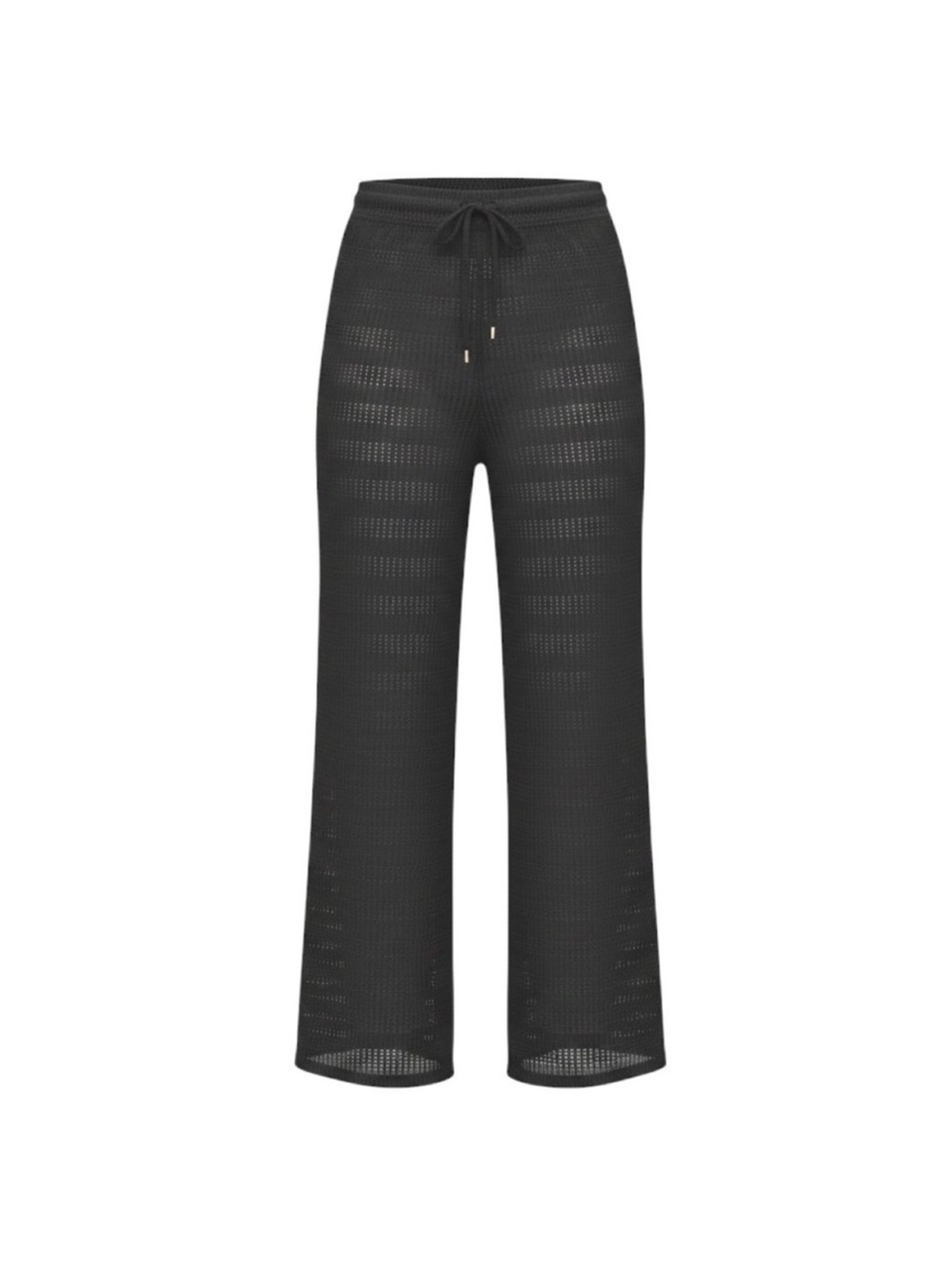 Jordan Taylor Black Crochet Wide-Leg Drawstring Pants